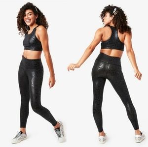 Terez Obsidian Snakeskin Foil UpLift Leggings